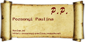Pozsonyi Paulina névjegykártya